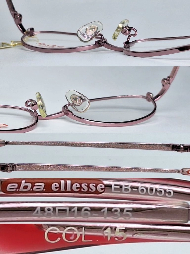 엘레쎄 ELLESE EB-6055 15 안경테 48mm 슬림 오벌형 긱시크 일본 빈티지 데드스톡 아메카지 Y2K 이미지