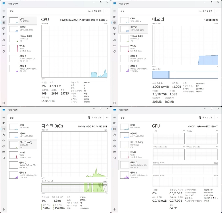 에이서 인텔 i7-10750H 램16기가 GTX1660Ti 게이밍노트북 팝니다. 수원 이미지