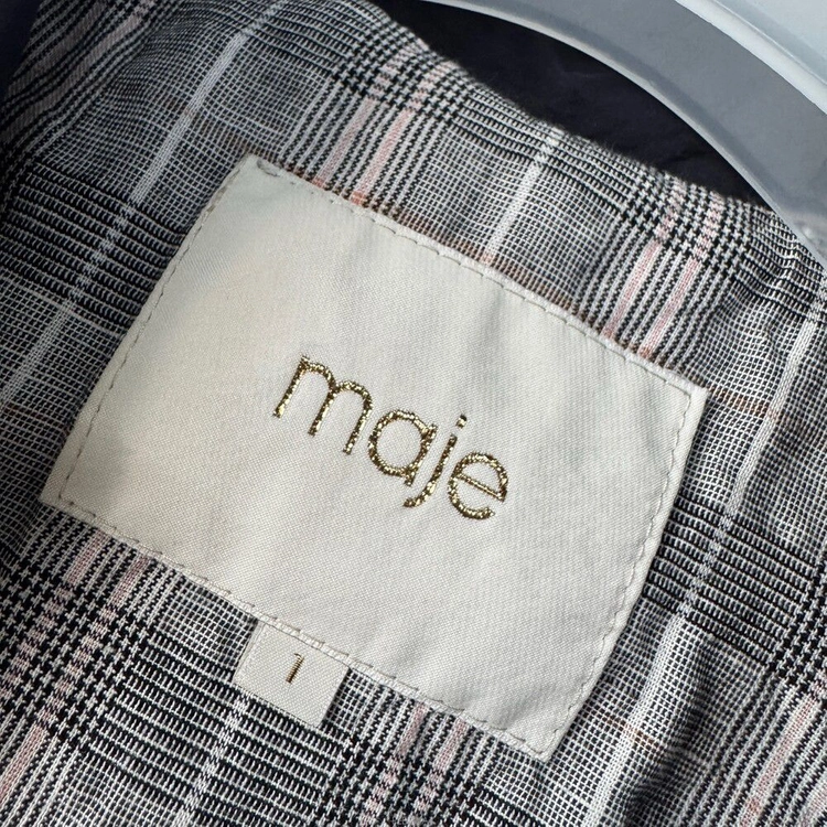 마쥬 maje 라펠 롱 트렌치 코트 이미지