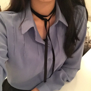 리본 스카프 블라우스 벨벳 리본 이미지