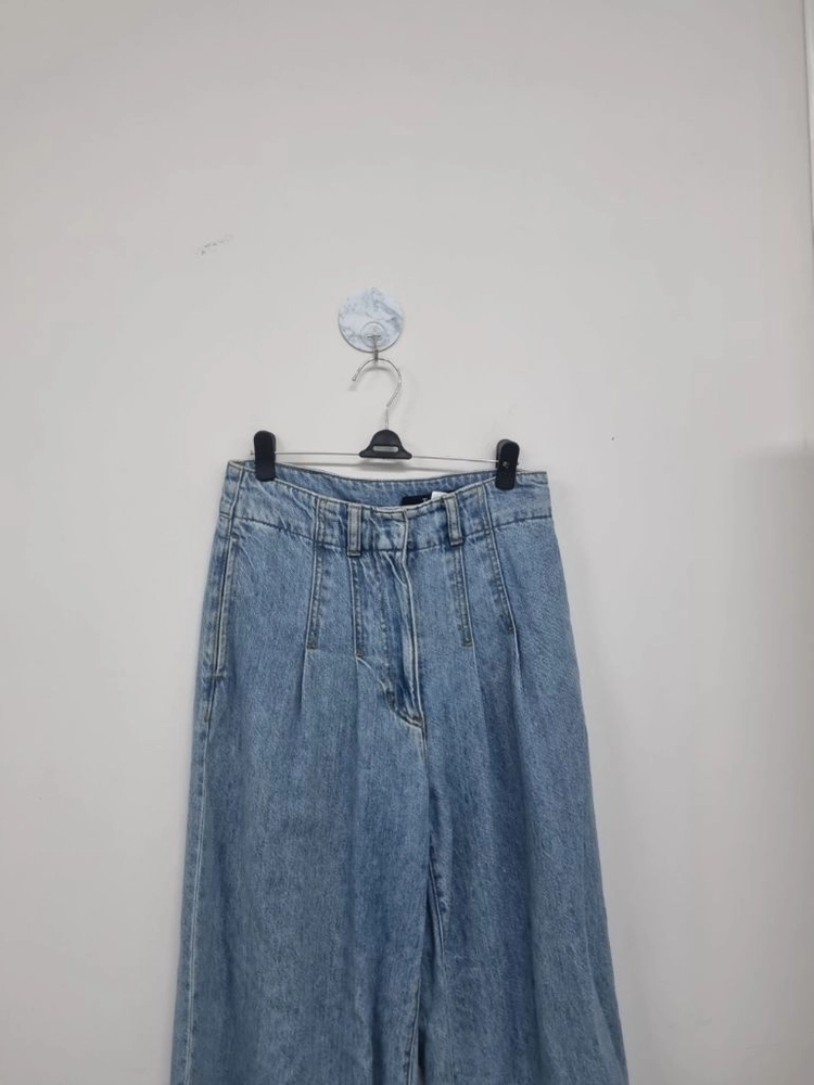 한섬TIME 타임 워시드 핀턱 와이드 데님 팬츠 이미지