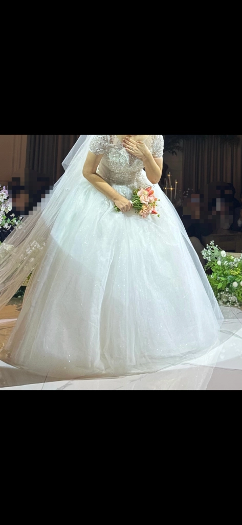 비즈 반팔 셀프웨딩드레스2XL(77) 본식 빅사이즈드레스 - 안심되는 중고거래