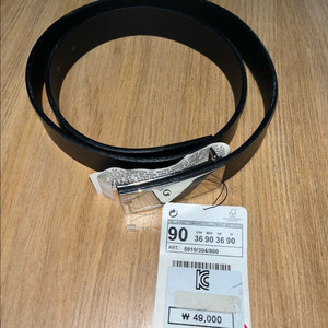 ZARA 블랙 리얼 레더 벨트 90사이즈 이미지