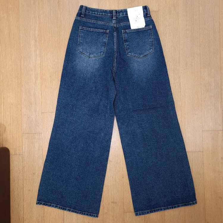 (미착용) select 진청 와이드 데님팬츠 청바지 L 이미지