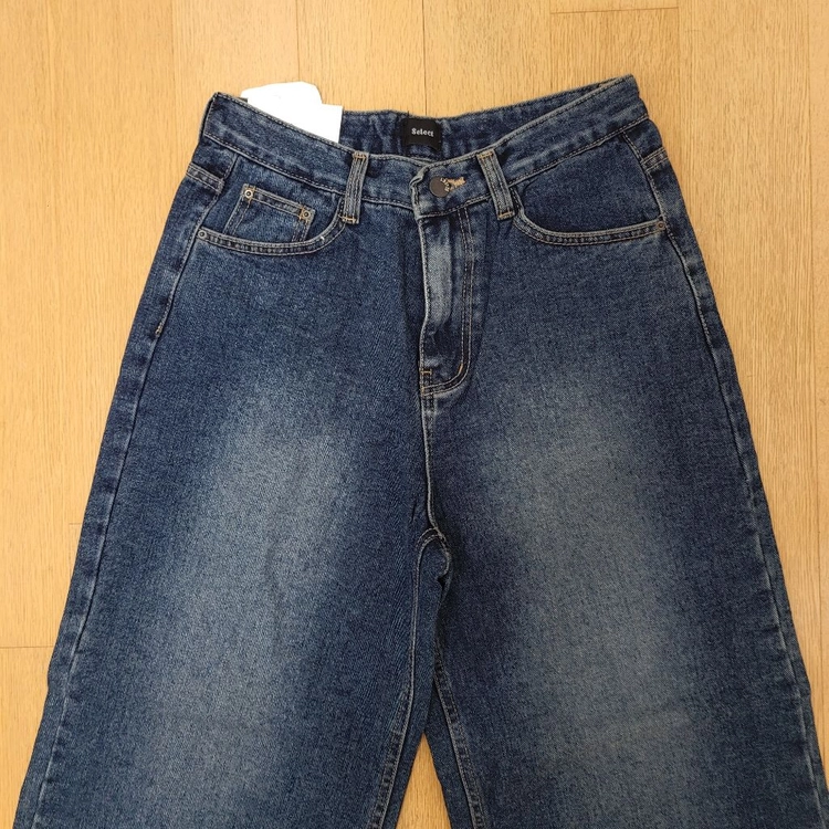 (미착용) select 진청 와이드 데님팬츠 청바지 L 이미지