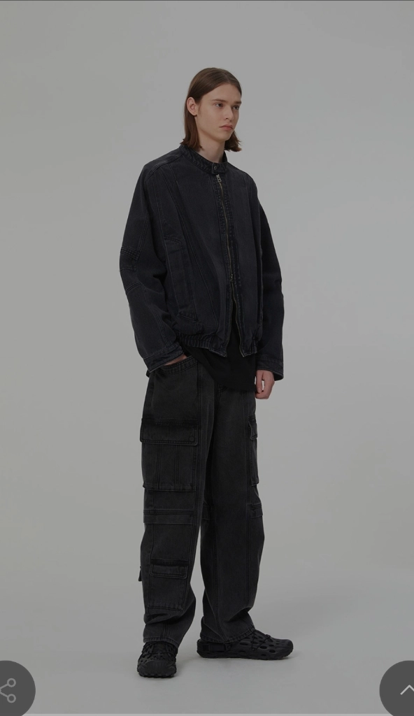 XL 일꼬르소 라인패널 데님 자켓 블랙 이미지