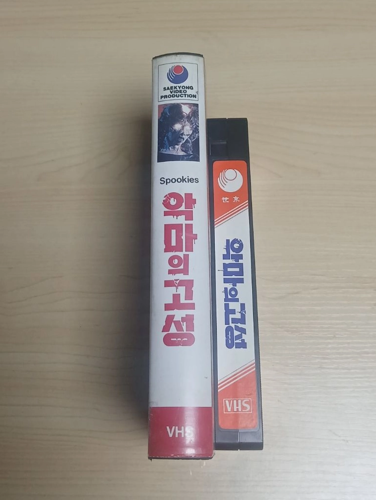 공포영화 좀비 괴수 괴물 귀신 유령 오컬트 흑마술 호러 악마의 고성 (Spookies) 비디오 테이프 이미지
