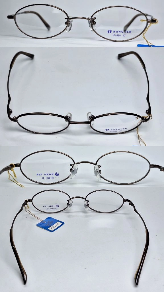 행텐 HANG TEN HT-820 브라운 안경테 47mm 오벌형 긱시크 일본 빈티지 데드스톡 아메카지 Y2K 레트로 이미지