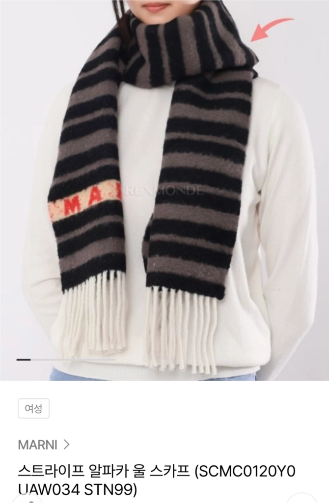 마르니 알파카 스트라이프 머플러 이미지