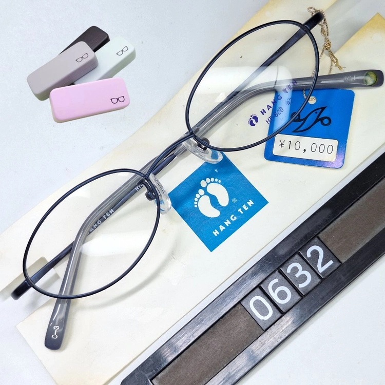 행텐 HANG TEN HT-820 네이비 안경테 47mm 오벌형 긱시크 일본 빈티지 데드스톡 아메카지 Y2K 레트로 이미지