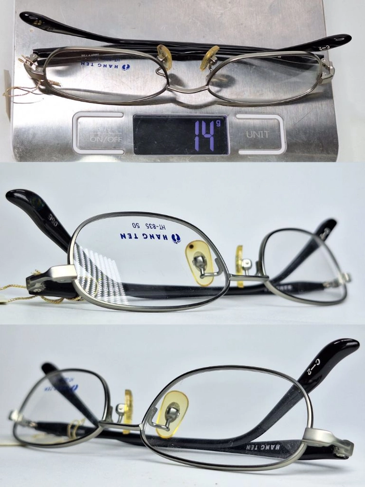 행텐 HANG TEN HT-835 실버 안경테 50mm 오벌형 긱시크 일본 빈티지 데드스톡 아메카지 Y2K 레트로 이미지