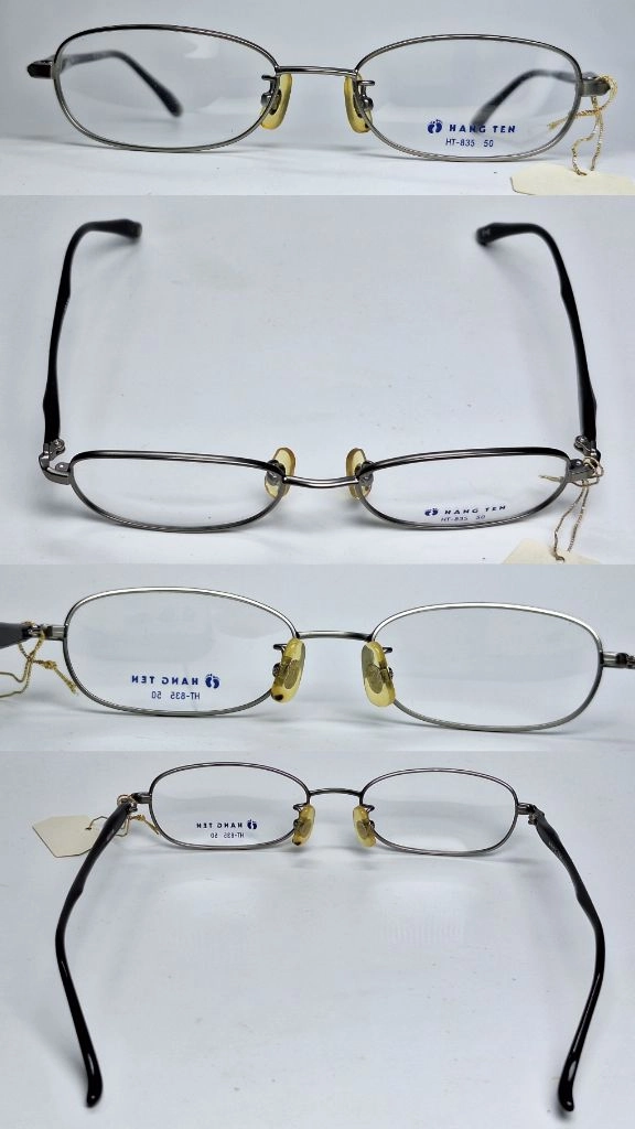 행텐 HANG TEN HT-835 실버 안경테 50mm 오벌형 긱시크 일본 빈티지 데드스톡 아메카지 Y2K 레트로 이미지