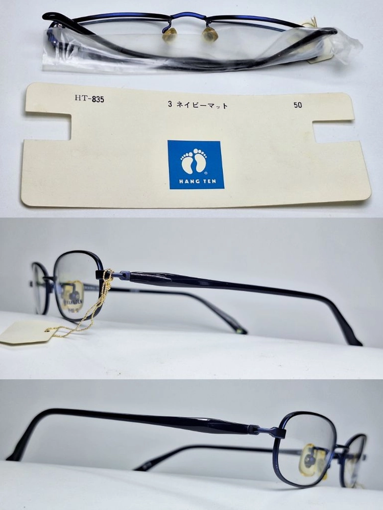 행텐 HANG TEN HT-835 네이비 안경테 50mm 오벌형 긱시크 일본 빈티지 데드스톡 아메카지 Y2K 레트로 이미지