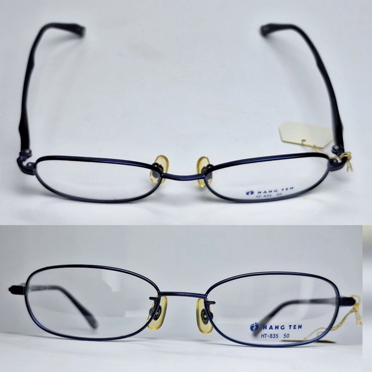 행텐 HANG TEN HT-835 네이비 안경테 50mm 오벌형 긱시크 일본 빈티지 데드스톡 아메카지 Y2K 레트로 이미지