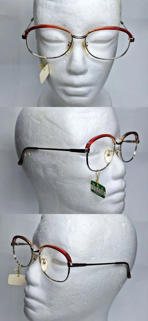 NMT-10 안경테 52mm 하금테 골드 일본 빈티지 데드스톡 아메카지 Y2K 레트로 클래식 앤틱 복고 아이웨어 이미지