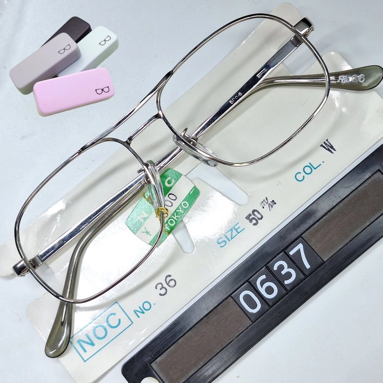 NOC NO.36 안경테 50mm 투브릿지 실버 일본 빈티지 데드스톡 아메카지 레트로 클래식 앤틱 복고 수입 Y2K 이미지