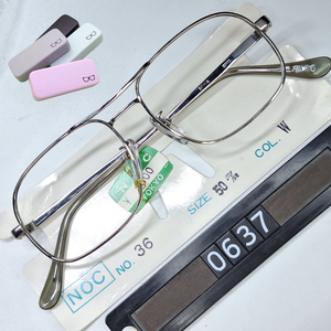 NOC NO.36 안경테 50mm 투브릿지 실버 일본 빈티지 데드스톡 아메카지 레트로 클래식 앤틱 복고 수입 Y2K 이미지