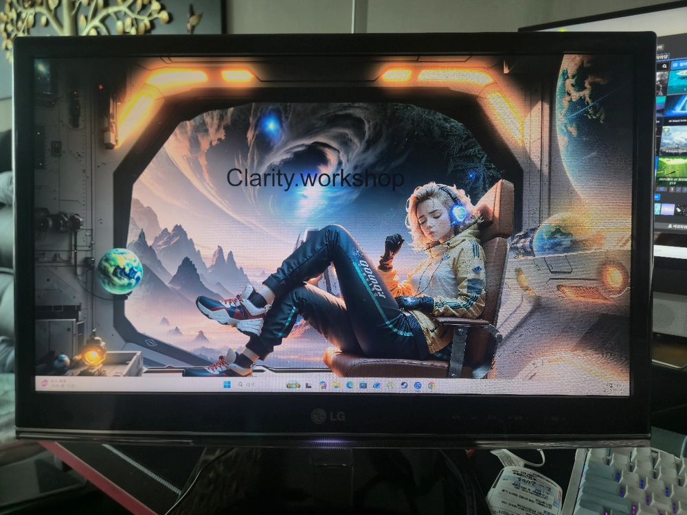 LG 23인치 LED 모니터 겸TV 전체적으로 깨끗하고 작동잘됩니다 이미지