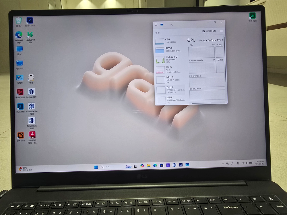 그램 PRO 16인치 외장그래픽 노트북 16Z90SP-EA5BK - A급 상태 이미지
