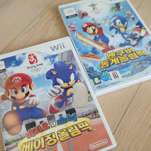닌텐도 wii 정발 한글판 마리오 소닉 벤쿠버 동계올림픽+베이징올림픽 이미지