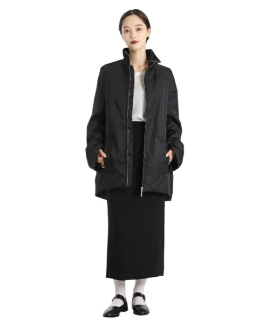 마르니 (MARNI) 하이넥 집업 봄버 재킷 블랙 S 이미지