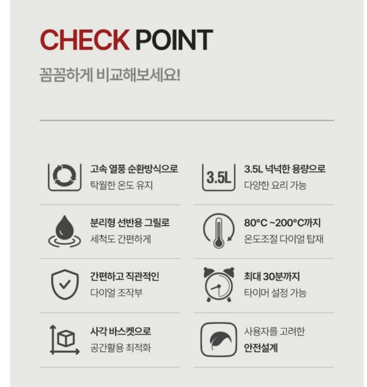 쿠비녹스 사각에어프라이어 3.5L 미개봉 새제품 이미지