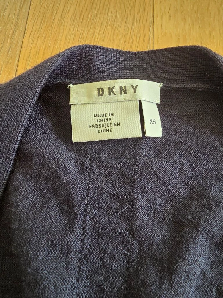 DKNY 메리노울 롱 가디건 XS 원피스형 네이비 이미지