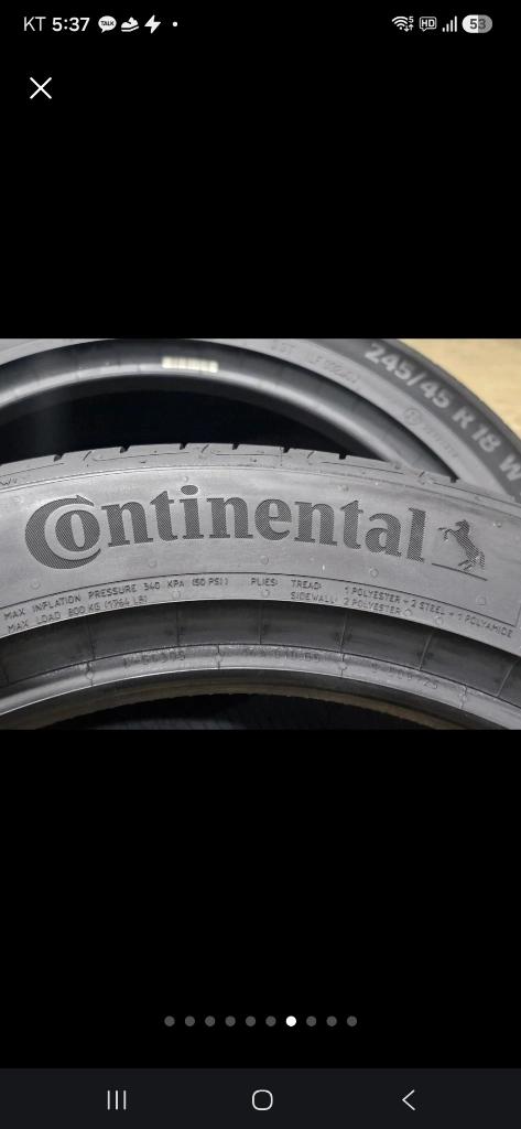 독일 기술력으로 만들어진 콘티넨탈 타이어를 만나보세요.TechContact TC Gold 모델로 245/45R18 이미지