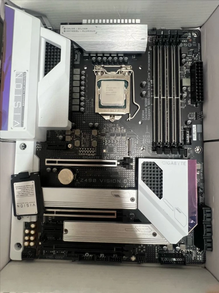 기가바이트 z490 vision g, i9 10850k 이미지