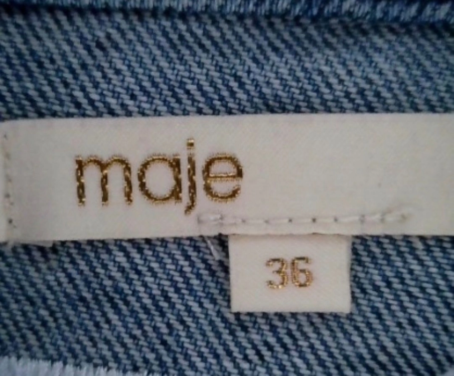 마쥬 호랑이 자수 패치 데님 자켓 청자켓 maje 자켓 이미지
