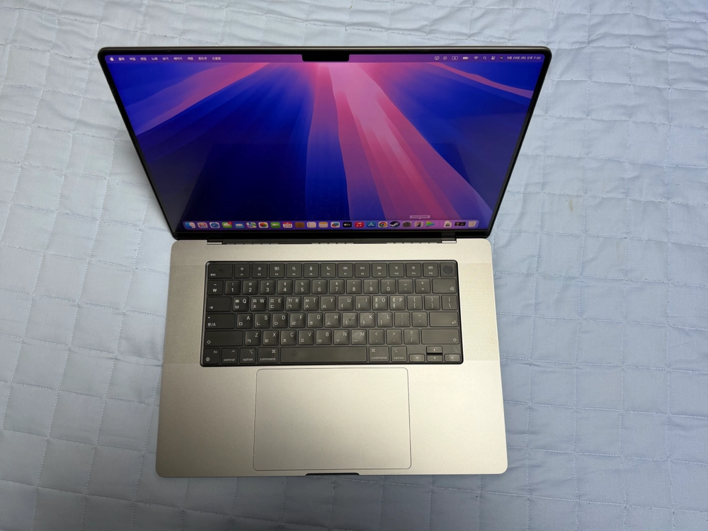 대구 맥북프로 16 인치 m1 pro 1tb 배터리96% 스페이스 그레이 팝니다 이미지