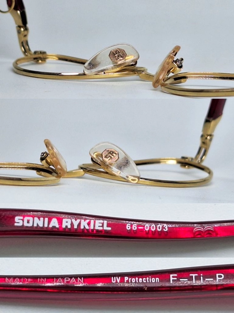 소니아 리키엘 SONIA RYKIEL 66-0003 선글라스테 안경테 여성용 티타늄 일본 빈티지 아메카지 Y2K 이미지
