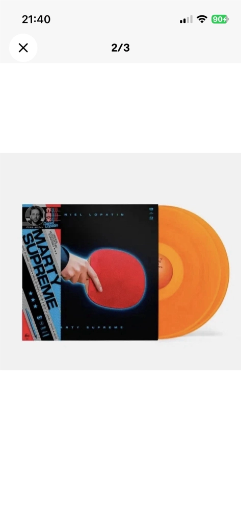 마티슈프림 Marty Supreme 리미티드 한정반 2LP Vinyl Ping Pong Orange 이미지