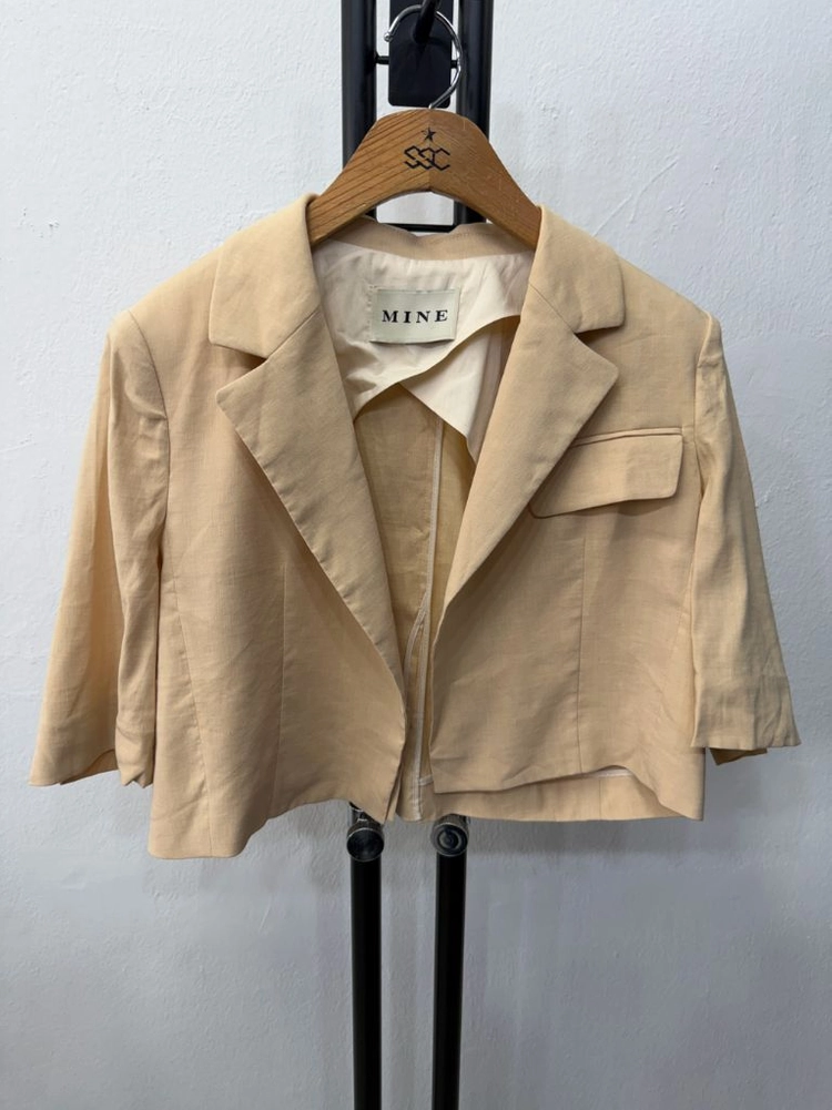 정품) MINE 마인 한섬 23ss 크롭 루즈핏 린넨자켓 76 이미지