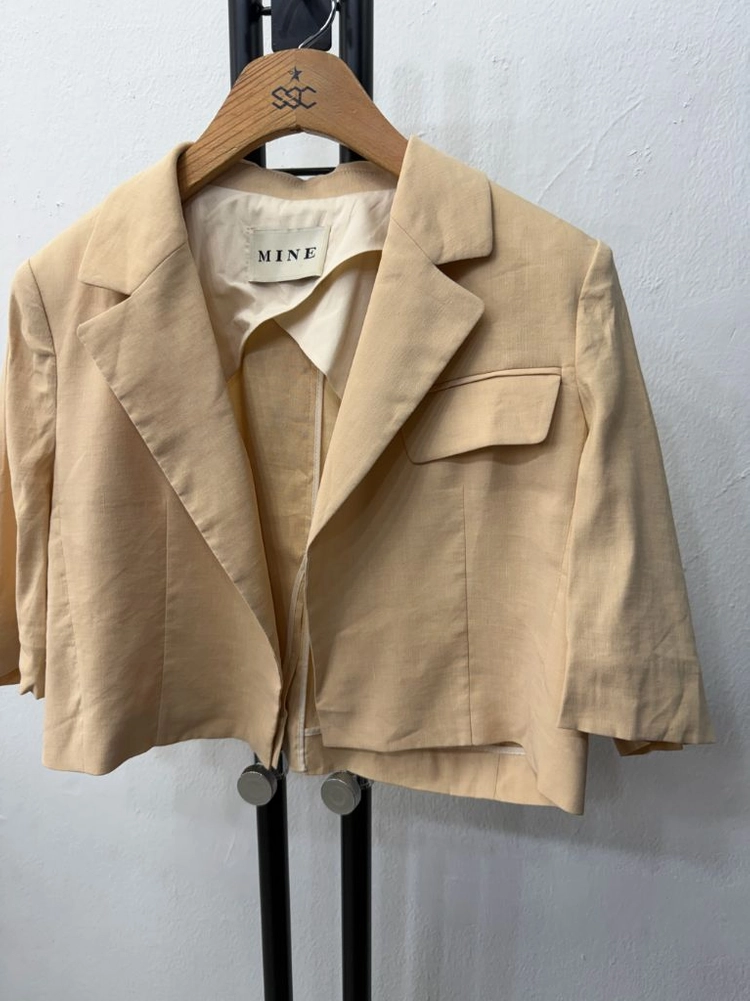 정품) MINE 마인 한섬 23ss 크롭 루즈핏 린넨자켓 76 이미지