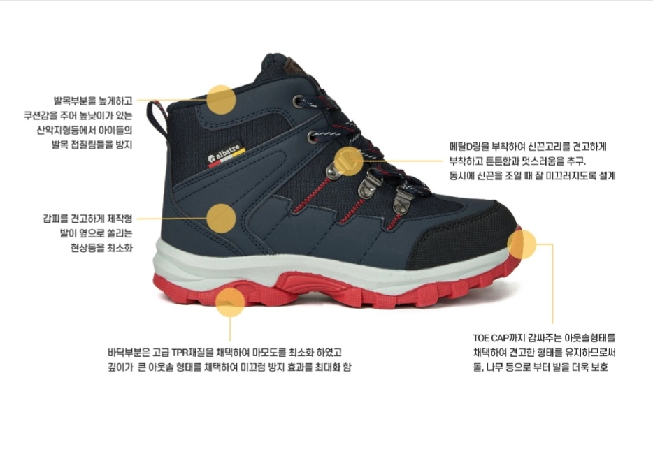 알바트레 여성 아동 사계절 등산화 250mm 특A급 이미지