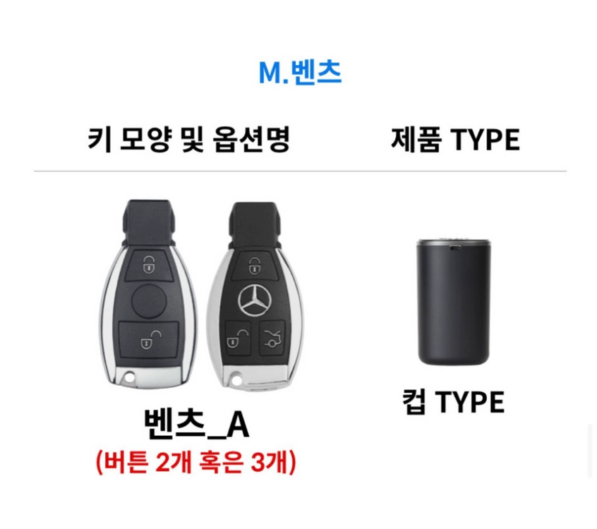 더컵 벤츠 A타입 자동차키 이미지