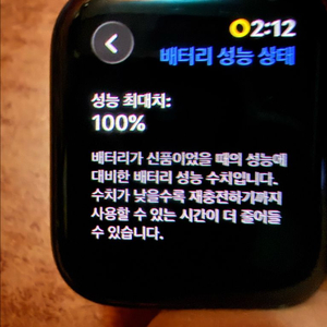 애플워치 se3 40mm 셀룰러 배터리 성능 상태 100% 이미지