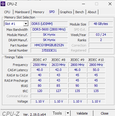 SK하이닉스 DDR5 5600 48GB (싱글) 이미지