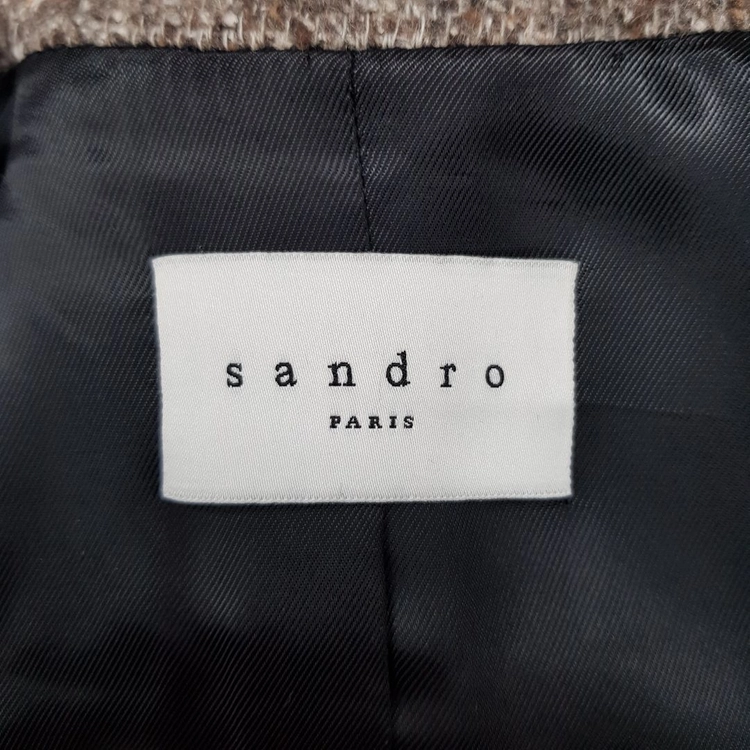 산드로 SANDRO 벨티드 부클레 트위드 롱 코트 38사이즈 이미지