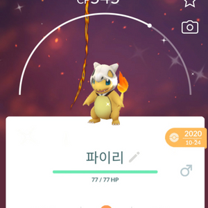 포켓몬고 할로윈 텅구리 코스튬 모자 파이리 이로치 이미지