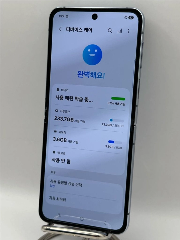 갤럭시Z플립4 256G 블루 A급!이체시17.5만 이미지