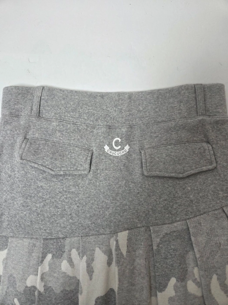 츄쿠큐 여성 골프 카모 플리츠 스커트 그레이(M) 260930_2 이미지