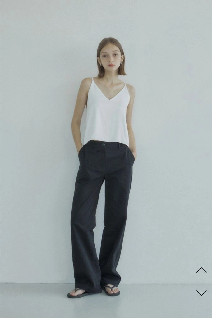 베이지보울 스트레이트 코튼 팬츠 베이지 L 이미지