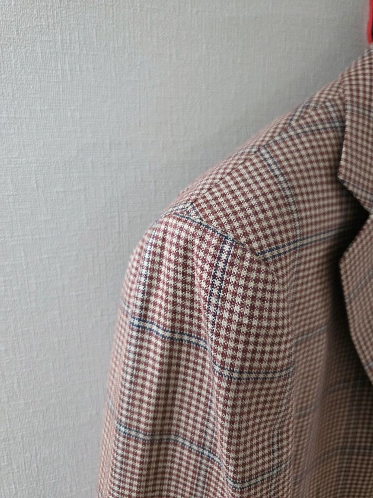 소버린 까노니코 울실린 레드x네이비 건클럽 체크 스포츠코트 / (라르디니 맨온더분 수트서플라이 링자켓 빔즈) 이미지