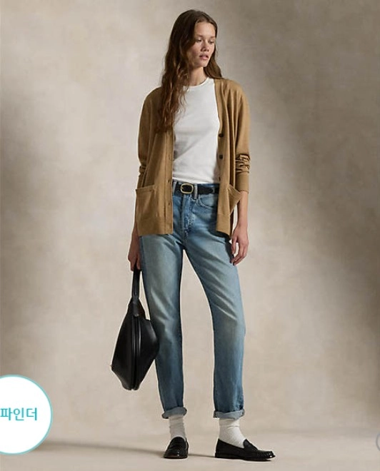 폴로 랄프로렌 롱가디건 울100 폴로화보 카멜 46만원현대백화점 이미지
