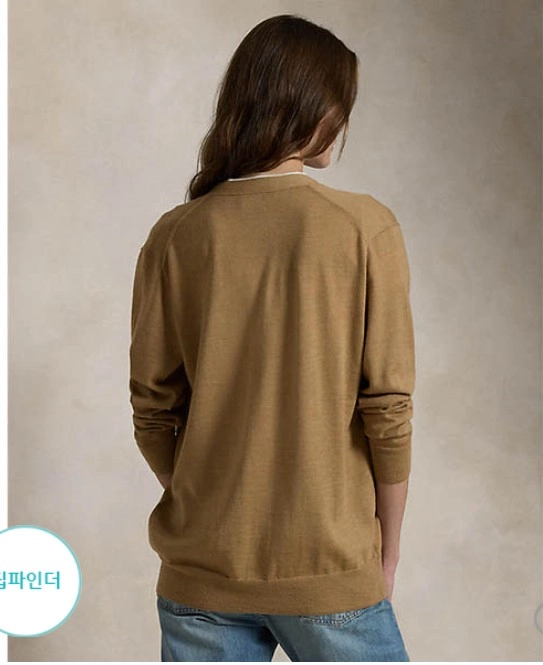 폴로 랄프로렌 롱가디건 울100 폴로화보 카멜 46만원현대백화점 이미지