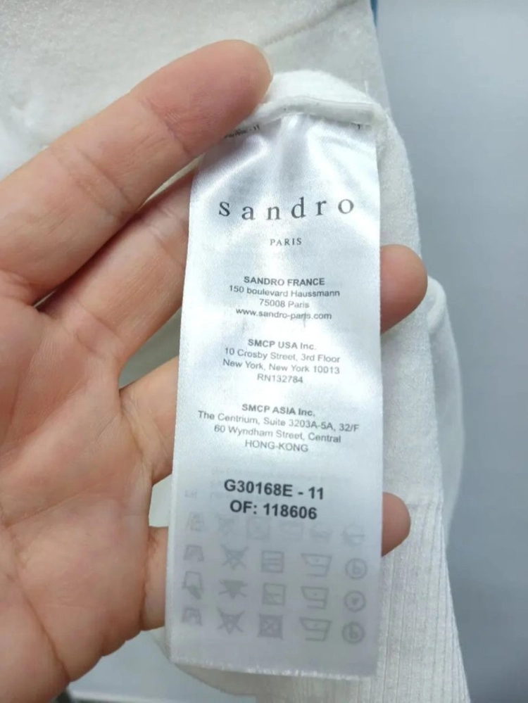 정품 19SSsandro 산드로 배색니트 가디건 1표기 이미지