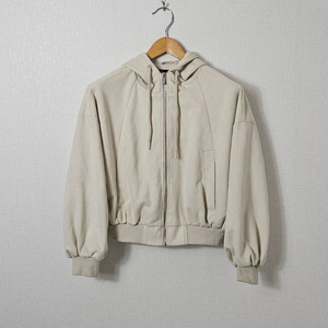 자라 ZARA 에코스웨이드 크롭 후드집업 자켓 크림 XS 이미지