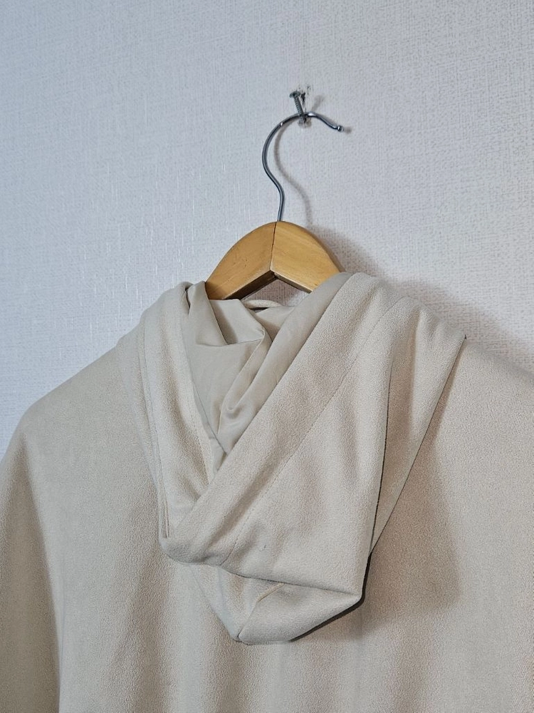 자라 ZARA 에코스웨이드 크롭 후드집업 자켓 크림 XS 이미지